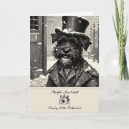 Cartão de Natal do Schnauzer Engraçado Dickens
