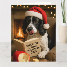 Cartão de Natal do Springer spaniel 'Imposto sobr