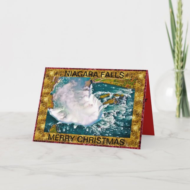 Cartão de Natal do tiro do ar de Niagara Falls (Frente)