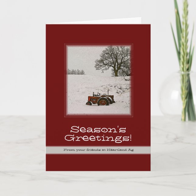 Cartão de Natal do Trator: Adicione o Nome da Sua  (Frente)
