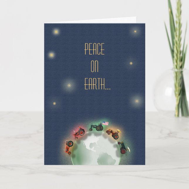 Cartão de Natal do Trator: Boa vontade para os tra (Frente)