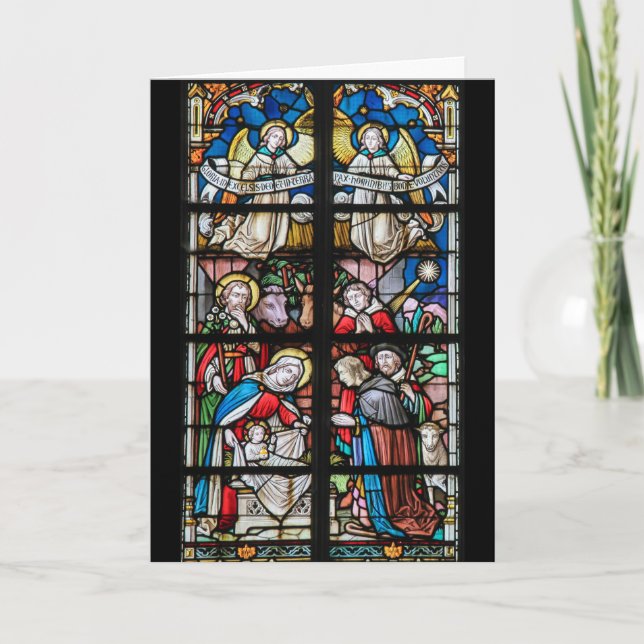 Cartão de Natal do vitral (Frente)