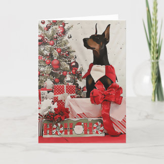Cartão de Natal Doberman