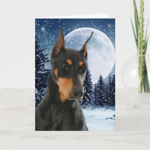 Cartão de Natal Doberman