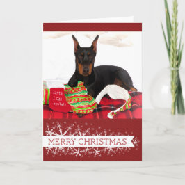 Cartão de Natal Doberman Pinscher