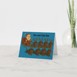 Cartão de Natal Dobrado de Dachshund
