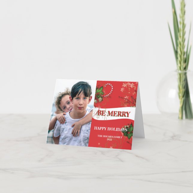 Cartão de Natal Dobrado de Felicitações (Frente)