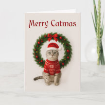 Cartão de Natal Dobrado do Gato Grumpy