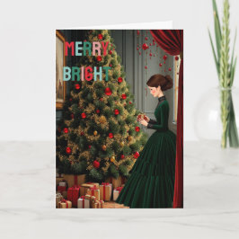 Cartão de Natal dobrado e feliz