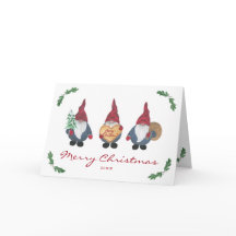 Cartão de Natal dobrado para o Tomten