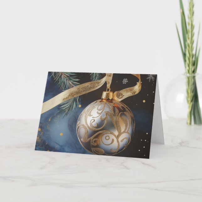 Cartão de Natal Dobrável 5x7 – Elegante (Frente)