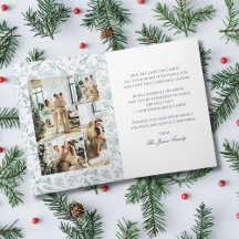 Cartão de Natal Dobrável Vintage Pássaro & Pinheir
