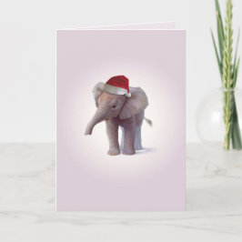 Cartão de Natal dos bebês do elefante do Natal