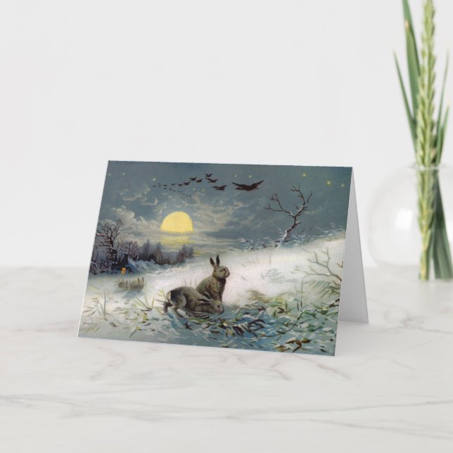 Cartão de Natal dos bunnys do inverno (Frente)