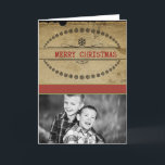 cartão de Natal dos cartões com fotos do vintage<br><div class="desc">cartão do natal vintage. Traga para trás o vintage de uma era pesada com estes cartões do natal vintage do divertimento.   Traga no velho com o novo.  Estes cartões com fotos do divertimento.</div>