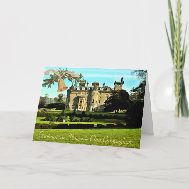 Cartão de Natal Dourado do Castelo de Cunningham C (Frente)