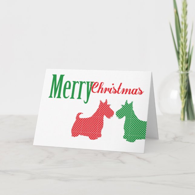 Cartão de Natal Duplo Scottish Terrier (Frente)