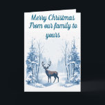 Cartão de Natal editável para o Winter Deer<br><div class="desc">Neve no Natal</div>