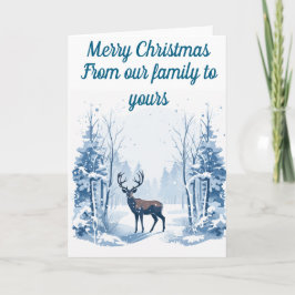 Cartão de Natal editável Veado de Inverno