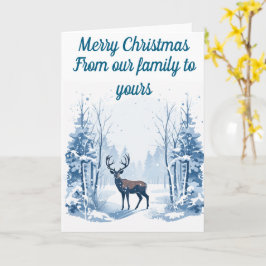 Cartão de Natal editável Veado de Inverno