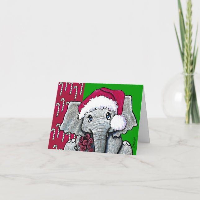 Cartão de Natal Elefante KiniArt (Frente)