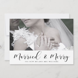 Cartão de Natal Elegante Casado e Feliz