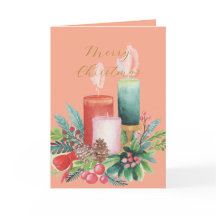 Cartão de Natal Elegante com Aquarela e Luz de Vel