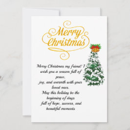 Cartão de Natal Elegante com Árvore em Script Dour