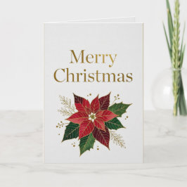 Cartão de Natal Elegante com Folha de Ouro