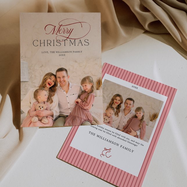 Cartão de Natal Elegante com Foto (Elegant Christmas Photo Card)