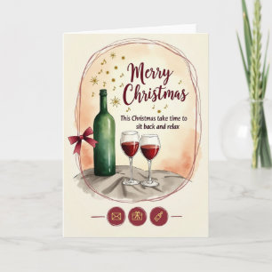 Cartão de Natal Elegante de Aquarela
