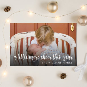 Cartão de Natal Elegante de Foto de Novo Bebê