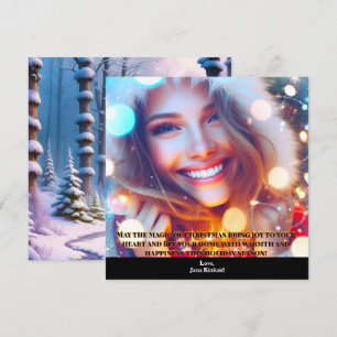 Cartão de Natal Elegante de Foto Simples