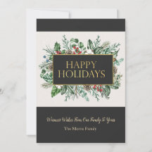 Cartão de Natal Elegante Greenery