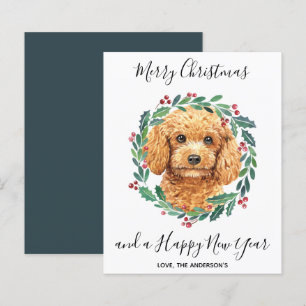 Cartão de Natal Elegante - Poodle Dog