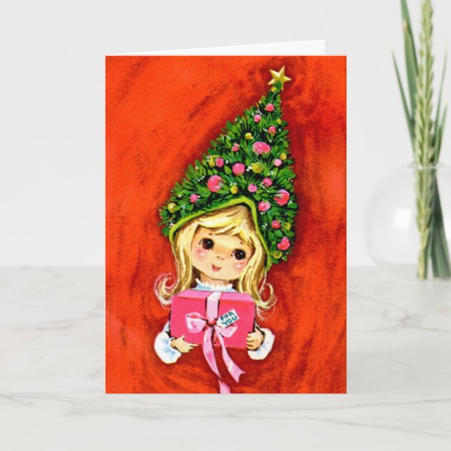 Cartão de Natal Elf de 1950 (Frente)