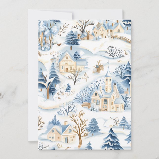 Cartão de Natal Encantador do Mundo Mágico do Inve (Frente)