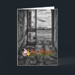 Cartão de Natal engraçado<br><div class="desc">Entrada ao prédio de escritórios abandonado</div>