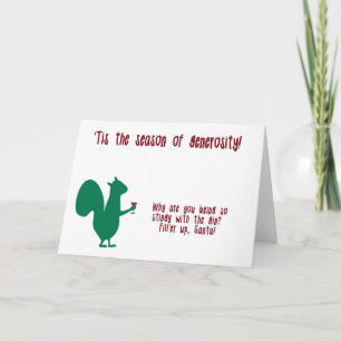 Cartão de Natal engraçado com esquilo e gin