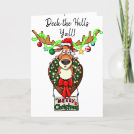 Cartão de Natal engraçado da família 'Deck the Hal