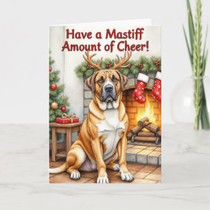 Cartão de Natal engraçado de Bullmastiff para as f
