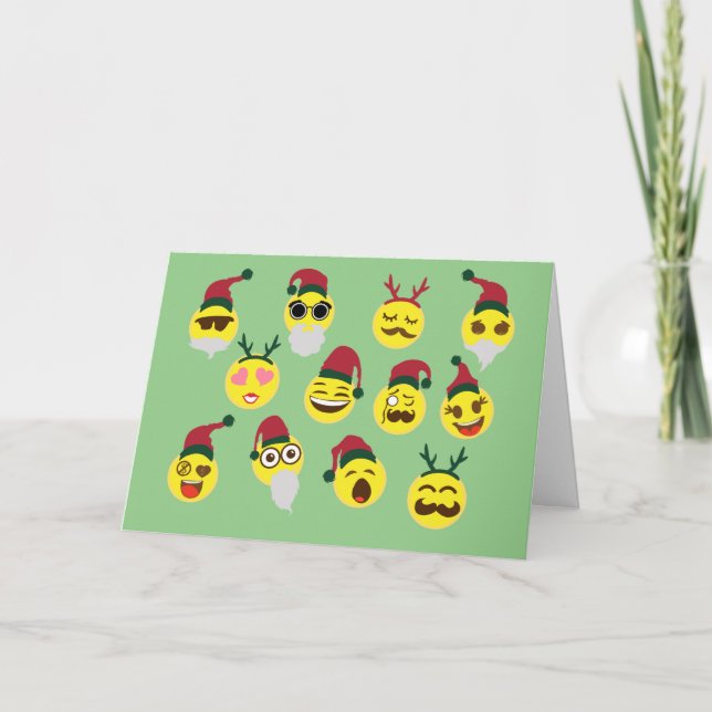 Cartão de Natal engraçado de Emojis (Frente)