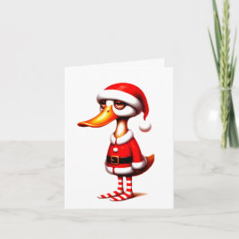 Cartão de Natal Engraçado de Pato Animado