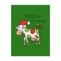 Cartão de Natal Engraçado de Vaca