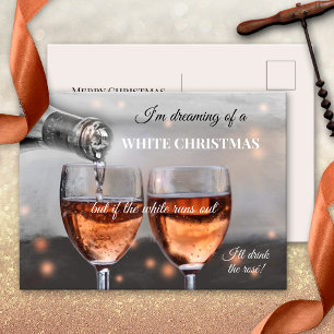 Cartão de Natal engraçado de vinho rosé