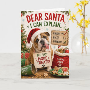 Cartão de Natal engraçado do Bulldog – Querido Pap