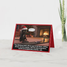 Cartão de Natal engraçado do gato