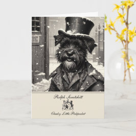 Cartão de Natal Engraçado do Schnauzer Dickens