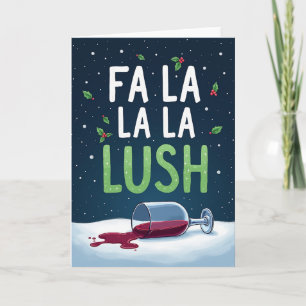 Cartão de Natal Engraçado Fa La La La Beberrão de