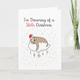 Cartão de Natal Engraçado - Feriados Punny Sloth